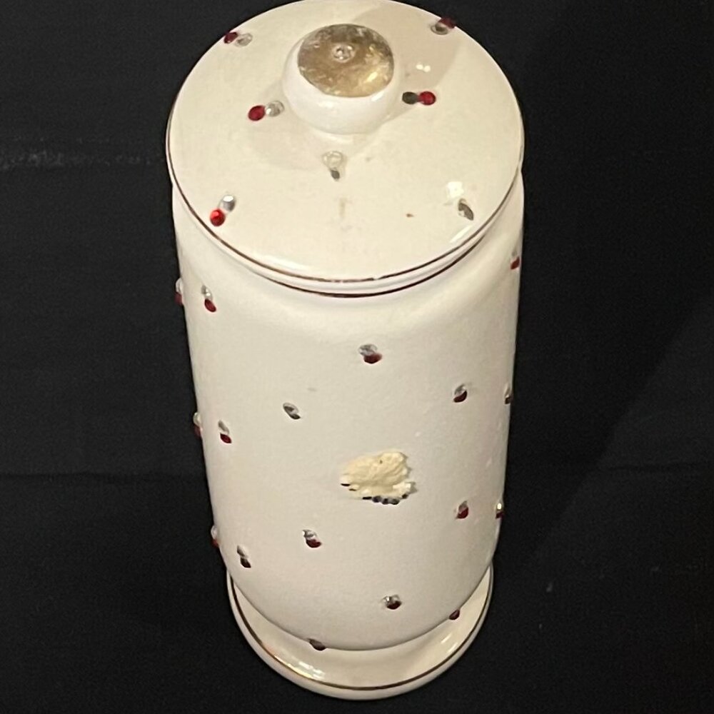 1950’s Tall White Apothecary Lidded Canister by Harvan Japan